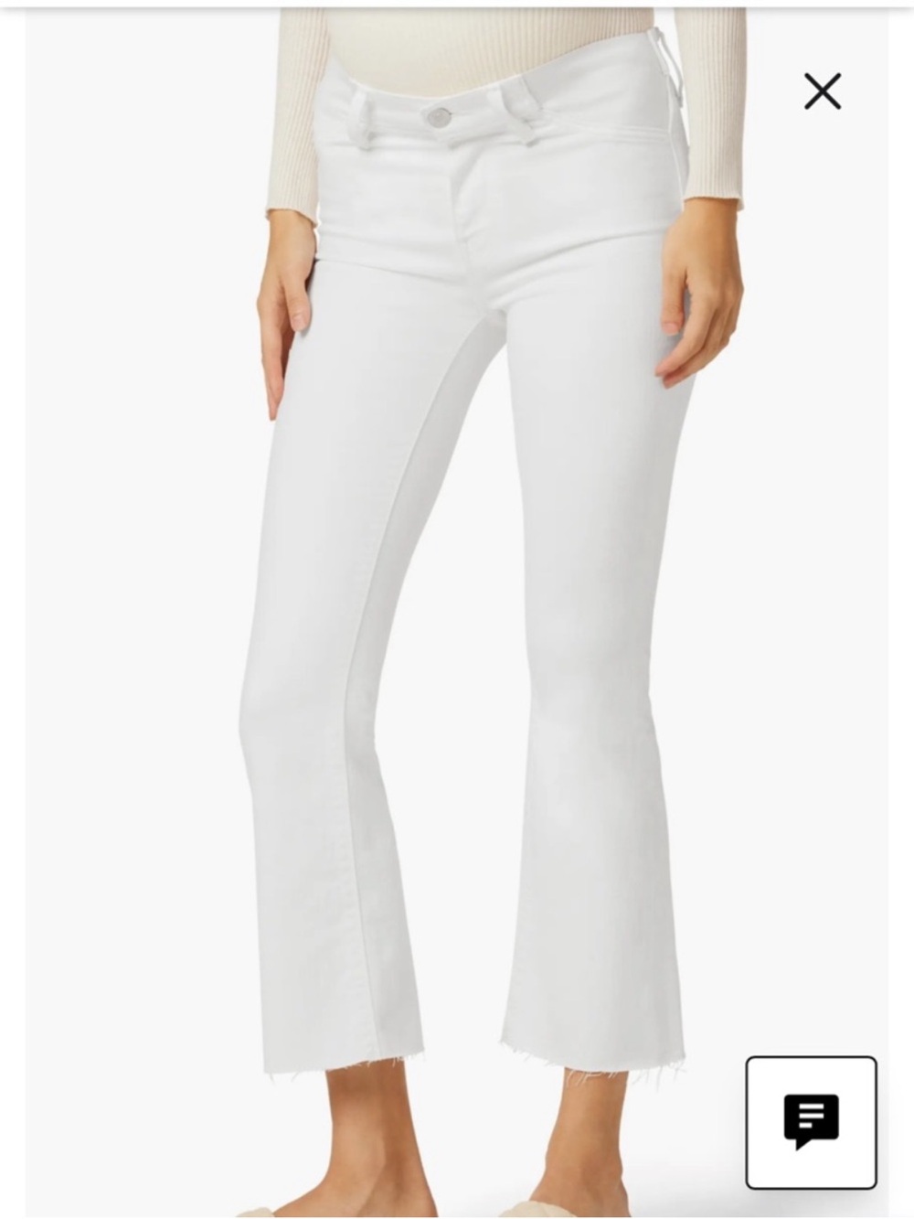 Hudson Jeans White Cropped Flare Ankle Jeans - Maternity